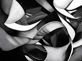 Poster - Abstract Black and White Graphic Composition