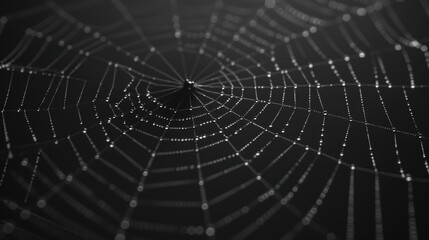 Dew Drops on Spider Web   Macro Photography of Nature s Geometry