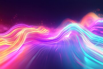 Poster - Smooth Flowing Neon Color Blends in Abstract Design
