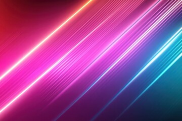 Poster - Neon Gradient Lines on Minimalist Background
