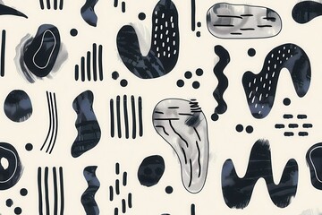 Poster - Simple Seamless Pattern with Minimalistic Design