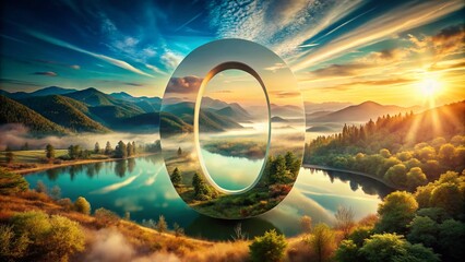 Poster - Captivating Double Exposure Photography Illustrating the Concept of Zero as a Blank Canvas for Infinite Possibilities and New Beginnings