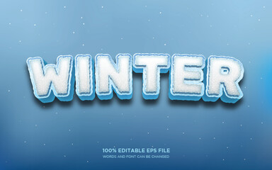 Poster - winter 3d editable text style effect