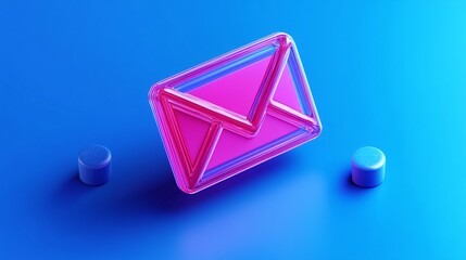 Poster - Colorful Icon of an Email Envelope in 3D Style