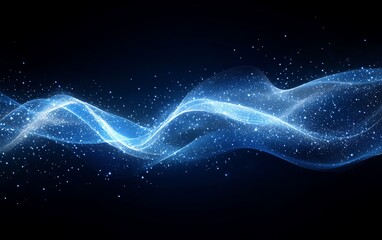Aufkleber - Futuristic white technology and digital connection lines on a dark blue background, representing the integration of advanced technology and digital systems