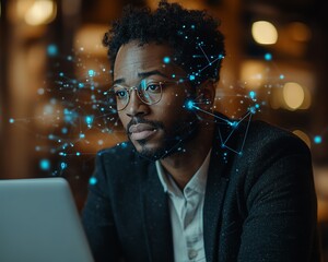 Fototapete - A business professional at their laptop