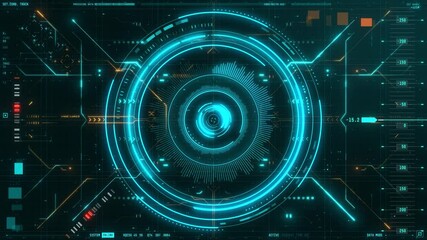 Wall Mural - hud display, animated futuristic technology background, 4k wallpaper backdrop,