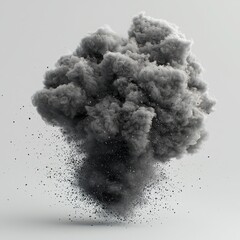 Poster - Create a striking illustration of a dark explosion puff with intense shading effects