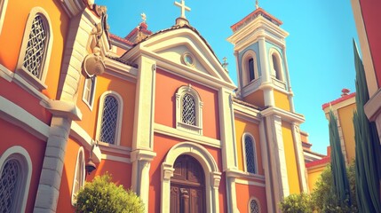 Architectural detail of the Carmelite Church showcasing intricate designs and historical significance in the old town