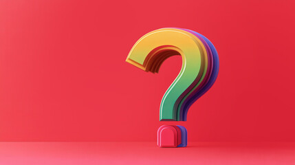 Canvas Print - colorful question mark, vibrant rainbow hues blend in an abstract design, representing curiosity and