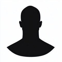 Black silhouette of bald male figure	