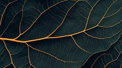 close-up of a dark green leaf with intricate veins