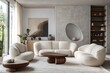 © Fathor - Modern apartment interior in light colors with soft furniture shapesgenerative ai