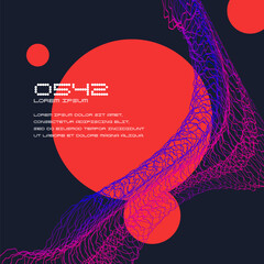 Poster - Abstract background in a modern trendy style. Poster with simple flat organic shapes, geometric shapes and lines. Compositions of color spots. Vector illustration.