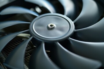 Poster - Powerful graphics card cooling fan spinning to reduce temperature