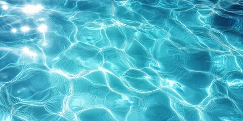 Poster - turquoise water reflection under bright sunlight
