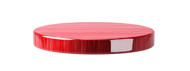 Glossy red product display stand cutout on transparent background