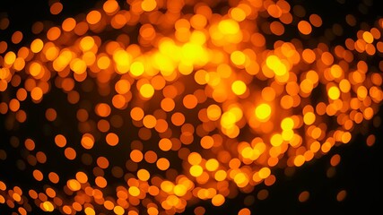 Poster - Abstract Golden Bokeh Pattern with a Warm, Faded Glow on a Black Background