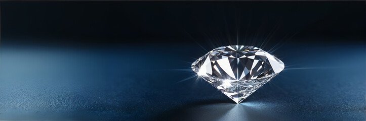 a shining diamond isolated on dark matt background in the concept of luxury 	
