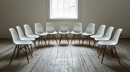 Poster - Modern Chairs for Group Discussion or Meeting Setup