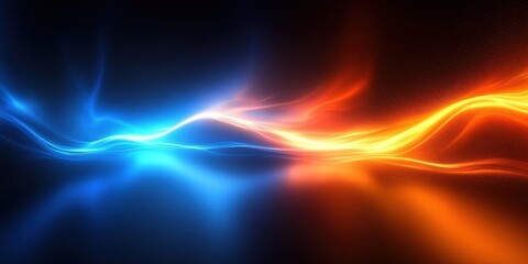 Poster - abstract futuristic dark background with vibrant colors