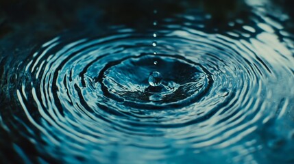 Aufkleber - A drop of water is falling into a large body of water