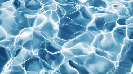 Poster - serene blue water rippling gently under bright sunlight, creating mesmerizing reflections and patter