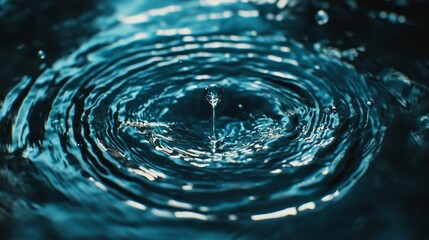 Aufkleber - A drop of water falls into a large body of water