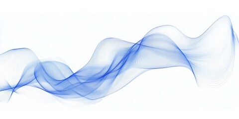 Leinwandbilder - Abstract Blue Lines in a Wave Pattern on a White Background