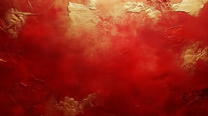 Poster - elegant abstract artwork featuring rich red and golden hues blending together in a textured design, 