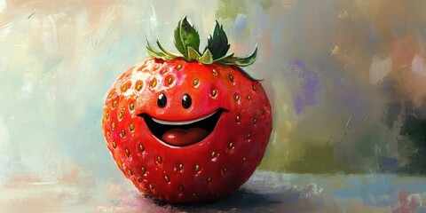Poster - grinning Strawberry