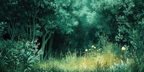Aufkleber - flora, trees, grass, vegetation, and wildlife in green