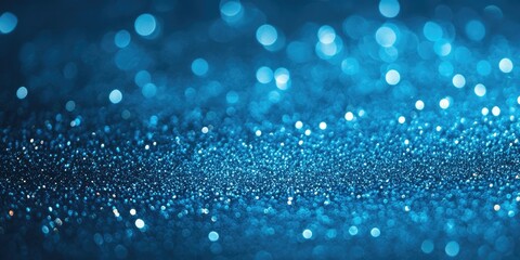 Poster - Blurred blue glitter texture with sparkling effects, an abstract background for Christmas.