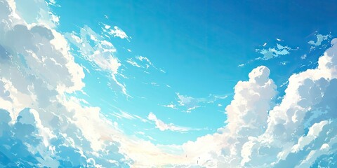 Poster - blue sky with clouds