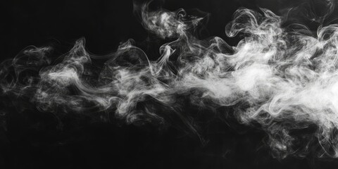 Poster - Movement of smoke. The smoke set against a black background, elegant white smoke.