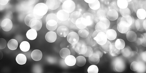 Poster - Bokeh blurred monochrome lighting. Abstraction. Defocused highlights. Background of Christmas lights.