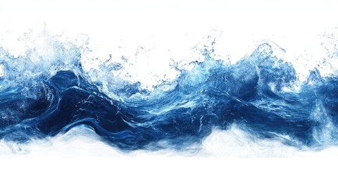 Aufkleber - Blue sea wave ripple against a white background.