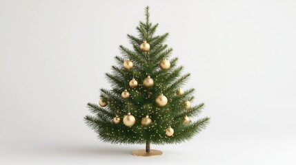 Poster - A Christmas tree with gold ornaments on it