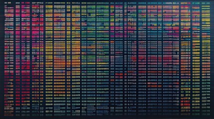 Poster - A detailed stock index table for investors and financial analysts, displaying information on global stock indices with real-time updates.