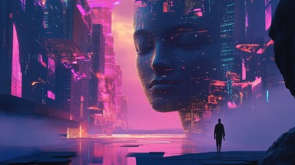 Poster - a digital artist using advanced ai tools to create stunning visual art, illustrating how artificial 