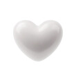 © Sunflower - Heart white 3d icon marriage romantic vector illustration. Valentines, Mothers Day, Wedding invitation concept. White heart for card, postcard, poster, flyer. Love glossy realistic object on white.