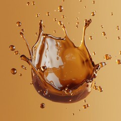 Poster - Create stunning visuals with illustrated oil splash effects in deep amber tones and fluency