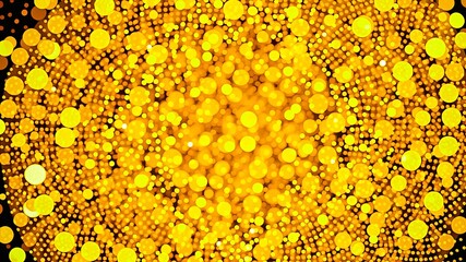 Poster - Golden Bokeh Abstract Background A Shimmering Array of Out-of-Focus Lights with Warm Yellow Hues and a Distinctive Pattern of Circle Shapes