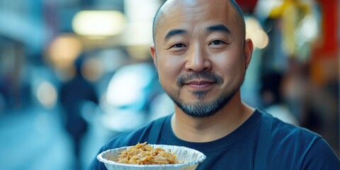 Poster - Asian man with food