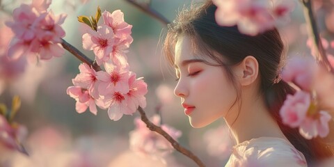 Poster - Peach blossom flower