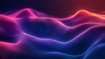 Wall Mural - Abstract neon wave background with vibrant colors and flowing lines.