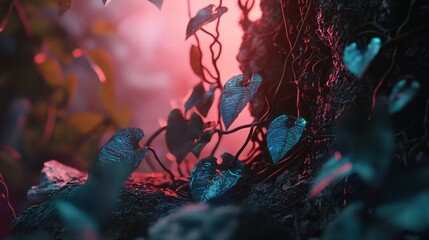 Aufkleber - Explore the enchanting future of nature and technology in a captivating forest landscape