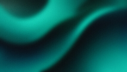 Poster - Dreamlike Abstract Background with Emerald and Teal Tones, Grainy Texture, Fluid Swirls, and Blur