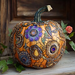 Wall Mural - pumpkin on a table