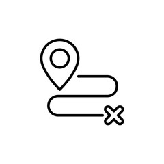 Poster - Route outline icons, minimalist vector illustration ,simple transparent graphic element .Isolated on white background
